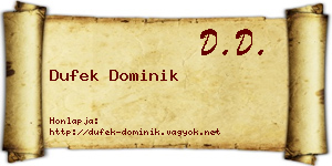 Dufek Dominik névjegykártya